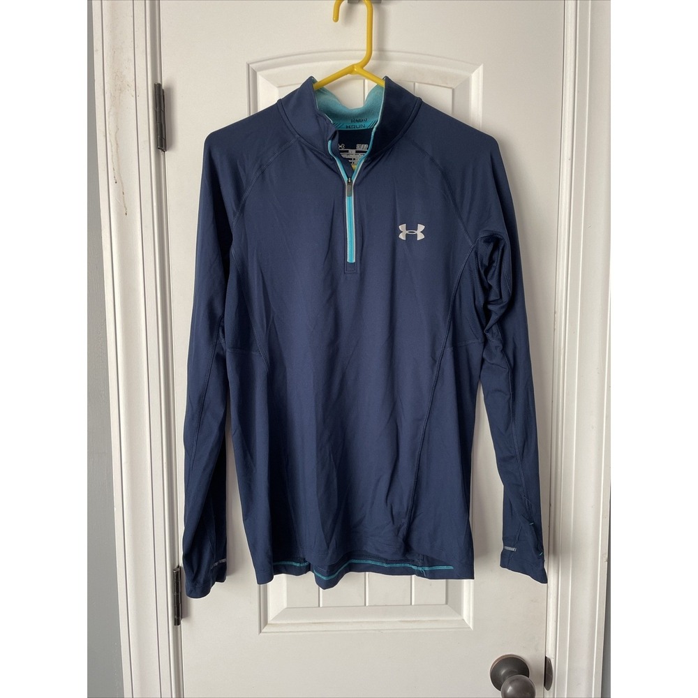 UNDER ARMOUR Pullover Women's Small Dark Blue Running Jacket 1/2 Zip Long-sleeve